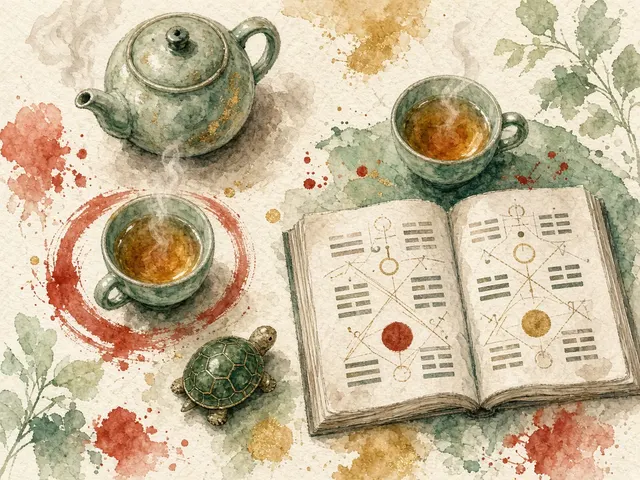 Watercolor of a tea table