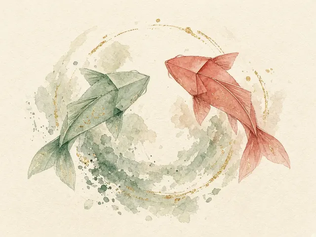 Watercolor of two koi